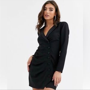 ASOS Black Button Up Fitted Blazer Dress